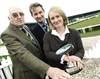 Winner of the 2012 Tye Trophy Championship, Mrs Jane Gray with former President Raymond Twiddle and Nigel Pulling, Chief Executive of the Yorkshire Agricultural Society 