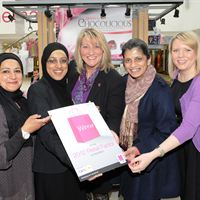 Sophia Patel of Cupcakes and Cookies, Sabiha Patel of Simply Chocolicious, Loraine Jones, General Manager at The Mall Blackburn, Salma Chaudhry, business advisor at the Lancashire based Consortium of Enterprise Agencies and Samantha Butcher, Marketing Manager at The Mall Blackburn.