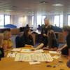 Claire Spring, ISG’s senior business development manager (centre) is quizzed during the team challenge