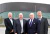 Pictured at Kings Dock, the site for Exhibition Centre Liverpool (from L-R) Bob Prattey, chief executive of ACC Liverpool, Joe Anderson Mayor of Liverpool, David McDonnell, Chairman of ACC Liverpool a
