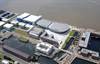 Aerial visualisation of the Kings Dock area