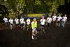 The team lines up close to Putney Bridge at the start of the ‘Going Beyond Gold’ challenge 
