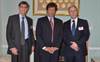 L-R Sir John Boyd Imran Khan and Michael Lawrence