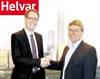 Left - Andreas Schneider, Chief Marketing Officer and Co-founder of EnOcean, Right - Helvar’s Managing Director, Paul Wilmshurst
