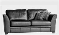 St Moritz Black Leather 2 Seater Sofa