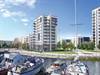 A CGI of Marina Heights at Victory Pier in Gillingham by Berkeley Telephone 01634 565000