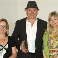 Janey Lee Grace with Peter Harwood of Qsilica and and Nicola Dickinson of Fresh Therapies