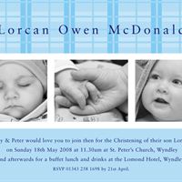tartan christening invitations