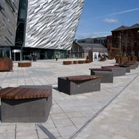 The CT Blocks protect the building whilst providing seating for visitors