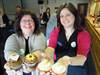 Lincoln Business Club Secretary Sheena Chapman with Treasurer Amanda Legate at the World's Biggest Coffee Morning. Photographer: Chris Vaughan