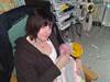 Mum Emma Humphries holds baby Ally Cadence during one of her hospital stays