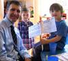 MSP for Falkirk West Michael Matheson visited Wellside Kindergarten on Friday to act as milk monitor for the day