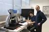 Francesco Minutillo, Application engineer and Sandro Mauriello, Laboratory operator try out the new 3D scanner