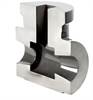 Valve body cross section is one example of many large scale industrial part designs which can be formed with NanoSteel’s nano-structured powder metal alloys
