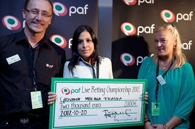 Paf Live Betting Championship 2012 winner