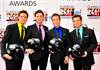 Blake take to the red carpet at the Classical Brit Awards having arrived on motorbikes
