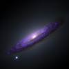 Image of Galaxy NGC4526 - the purple areas show the cold molecular gas which coincides with the dusty disk