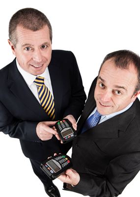 Bill Thomson MD Acceptacard Ltd with Mike Parry, Technical Director.