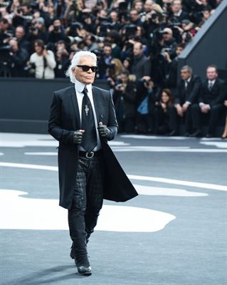 Karl Lagerfeld walks the runway during the Chanel Fall/Winter 2013 Ready-to-Wear show as part of Paris Fashion Week at Grand Palais on March 5, 2013 in Paris, France