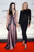 Rebecca Wang and Sharon Stone at amFAR Paris Inspiration Gala 2012