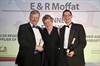 Toni Edwards, Regional Chair of LACA Wales Region, with Mike McDonald, left, and Gary Allen, right, of E R Moffat