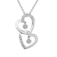 Shimmering Diamonds Necklace with Hearts