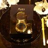 DESIGNLUSH Gold Slinky Place Card Holder