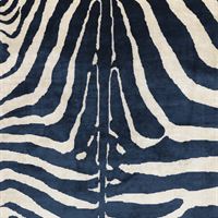 Zebra Indigo Silk Carpet by Carini Lang