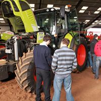 Students inspecting the machinery
