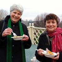 Happy customers enjoying Fidget Pie
