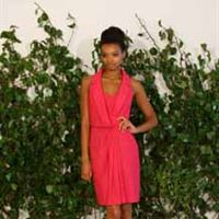 Fuschia linen dress with lapel
