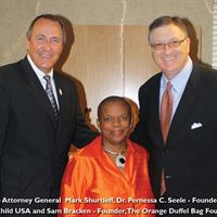 Utah State Attorney General Mark Shurtleff, Dr. Pernessa C. Steele-Founder and CEO, Every Child USA and Sam Bracken-Founder, the Orange Duffel Bag Foundation