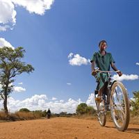 Zambian Student Riding World Bicycle Relief Bike to School