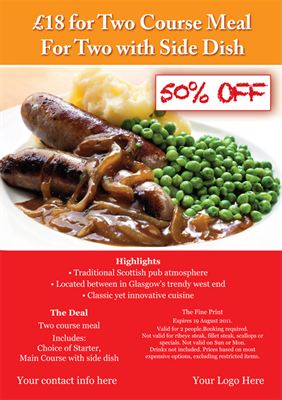 Childrens menus and restaurant posters