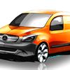 Skitse af den nye mini-van fra Mercedes-Benz. Citan kommer på markedet til efteråret og vises første gang for offentligheden på IAA-messen i Hannover til september.
