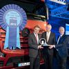 Georg Weiberg, Head of Truck Product Engineering; Hubertus Troska, Head of Mercedes-Benz Trucks and Gianenrico Griffini, President of the “Truck Of The Year”-Jury.