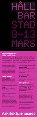 Program Hållbar stad - Arkitekturmuseet LIVE