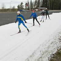 Snö på Östersunds skidstadion