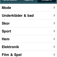 Ellos iPhoneapplikation - Kategorier 
