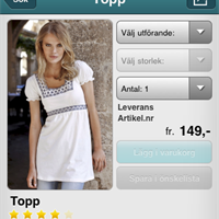 Ellos iPhoneapplikation - prdouktdetaljer