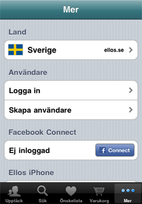 Ellos iPhoneapplikation - Mer 