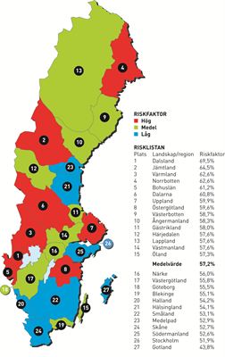 Riskkarta med landskapsnamn