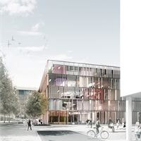 Exteriörbild Täby nya kommunhus. White Arkitekter
