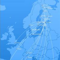 Karta över Blue1s destinationer 