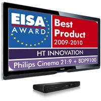Philips Cinema 21:9 og Bly-ray-afspilleren BDP9100 - årets mest innovative i Europa.