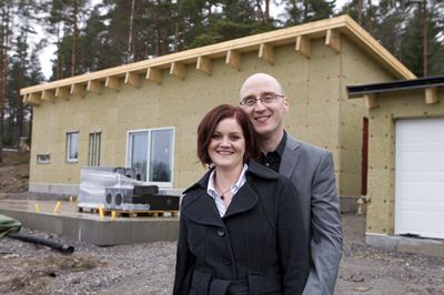 Linda Wester och Andreas Granbäck bygger Stockholms första passivhus. Foto: Stig Renström