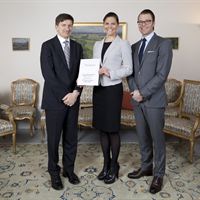 Lars Idermark, Kronprinsessan Victoria och Prins Daniel. Fotograf: Peter Phillips