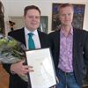 Per Ankersjö till vänster, Klas Elm, ordförande Svensk Cykling till höger