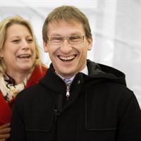 Infrastrukturminister Catharina Elmsäter-Svärd och Stockholm Gas styrelseordförande Anders Egelrud