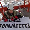 Greenpeace activist at Olkiluoto 3 construction site